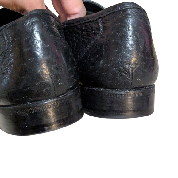 STEMAR Vintage Loafers Black Leather 10.5 Aligator Croc Made in Italy Old Money main image 10